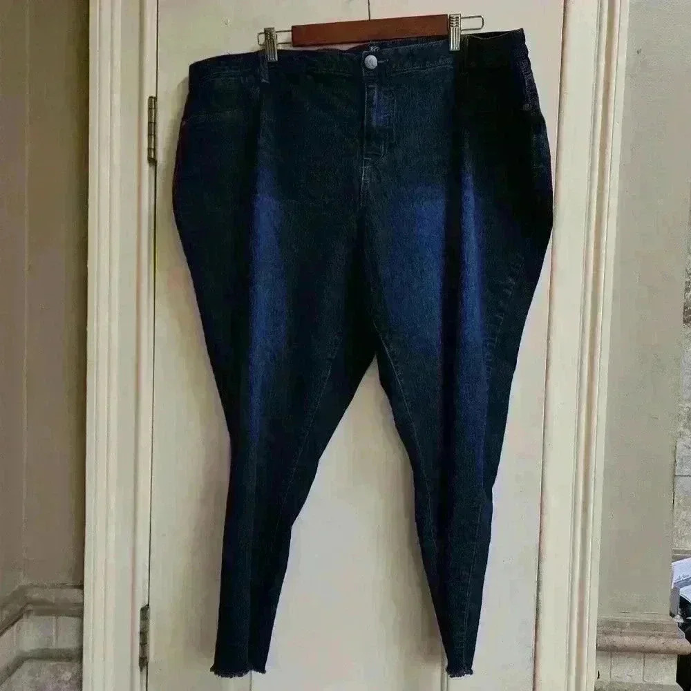 P2005 1822 denim raw hem dark wash  plus size 24w - Picture 7 of 12